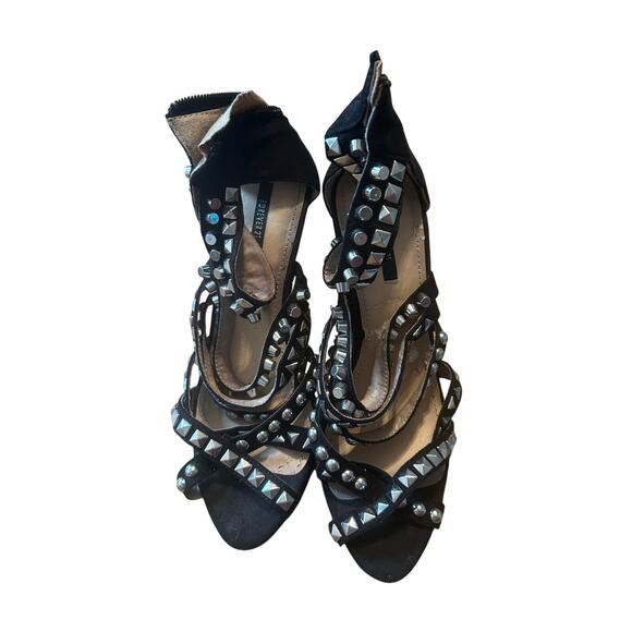 Forever 21 Y2K Black Studded Heels 7 - Picture 4 of 7